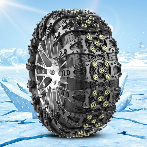 Cadenas de nieve antideslizantes para coche, cadena de nieve de rueda de TPU para neumáticos de ancho de 165-275mm, 2/4/6 Uds.