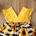 thumbnail image 5 of Robe Barboteuse Tournesol pour Bébé Fille, Manches en Dentelle, une-Pièce Justaucorps Combinaison Tenue d'Été avec Bandeau, 5 of 5