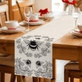 thumbnail image 5 of Vintage Bees Crowns Table Runner 48 Inches, Rustic Leaves Rings Burlap Bed Runner Dresser Scarves Tabletop for Indoor Outdoor Parties/Ceremony/Banquet, 13" x 48", 5 of 8