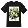 thumbnail image 2 of Plus Size Shirt for Women Black Tops for Women Oversized Short Sleeves Shirt for Women White Roses T Shirt Crewneck Shirt for Women L, 2 of 5
