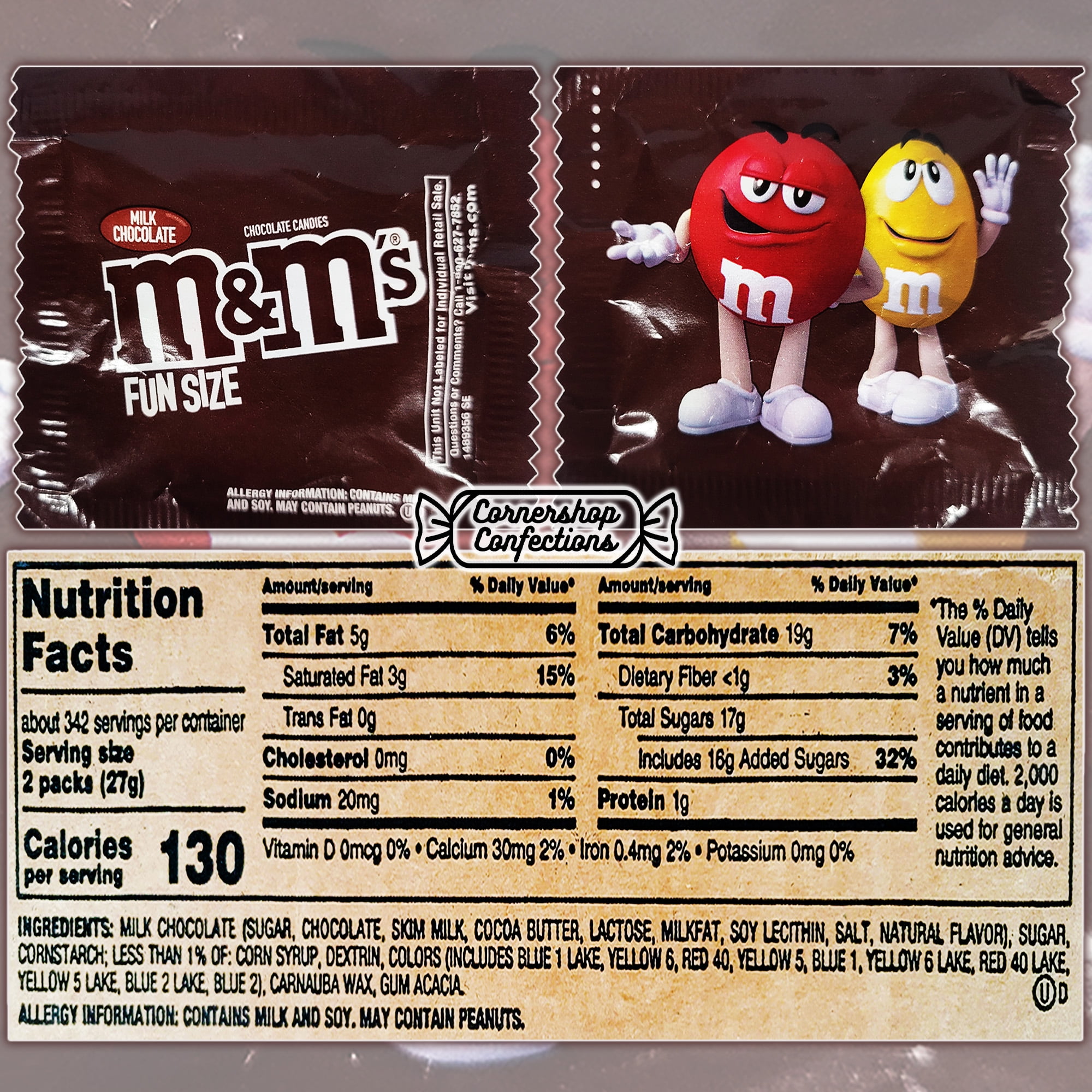 Original M&M's Chocolate 4 Pound Bulk Pack - 4 Pounds of Individually Sealed Fun Size Milk Chocolate M&M's - Halloween, Parties, Work Treat, Lunch Boxes in Cornershop Confections Protective Pack