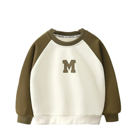 Kiijoy Big Boys Sweatshirt Color Block Crew Neck Pullover Sweater Sizes 7-8