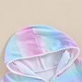 thumbnail image 6 of LEEYNEER 1-8T Kids Girls Swimsuit Cover up Summer Rainbow Print Zipper Hoodie Dress Beach Rash Guards for Toddler Bathing Suit, 6 of 9