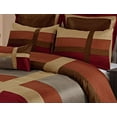 thumbnail image 3 of 8 Piece Dorsey Multicolor Patchwork Clearance bedding Comforter Set Fade Resistant, Wrinkle Free, No Ironing Necessary, Super Soft, All Size (King, Burgundy), 3 of 4