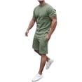 thumbnail image 2 of DPTALR Hommes 2 Pièces Décontracté O-Cou Manches Courtes Tee-Shirts et Ensemble de Shorts de Sport en Forme, 2 of 5