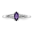 thumbnail image 4 of Auriga 10k White Gold Polished Marquise-cut Genuine Amethyst Birthstone Ring for Women Size- 6, 4 of 6
