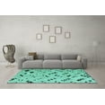 thumbnail image 3 of Ahgly Company Indoor Rectangle Solid Turquoise Blue Modern Area Rugs, 8' x 12', 3 of 4