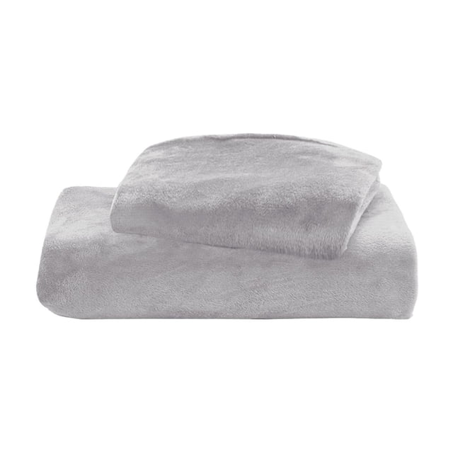 Flannel Sheet Set 160 cm x 230 cm Fitted Flat Sheet and Pillowcase Polyester Velvet Fleece Warm Antistatic Non-Pilling Gray Beige Yellow Khaki Dark Gray Sky Blue Green