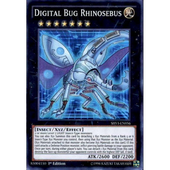 YuGiOh Shining Victories Super Rare Digital Bug Rhinosebus SHVI-EN056