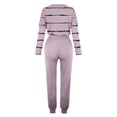thumbnail image 4 of Gibobby Conjunto de sudadera y pantalones Conjunto de camiseta con cuello redondo y estampado de de manga larga para mujer, blusa superior y pantalones largos(Gris,XL), 4 of 5