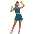thumbnail image 6 of Womens 2 Piece Tennis Skirts Sets Athletic Dress with Bulit-in Shorts and Pockets, 6 of 7