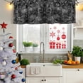 thumbnail image 6 of 2 Pack Valances for Windows, Black Geometric Window Valances for Living Room/Bedroom/Bathroom, Contemporary Minimalism Abstract Pattern Light Filtering Kitchen Curtain Valance 60"W x18" L, 6 of 9