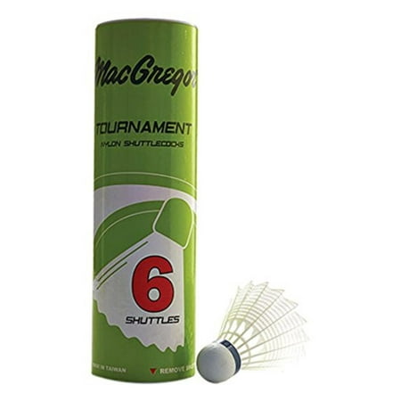 Mac Nylon Badminton Birdie 6/Tube, Rounded cork tip on each shuttle for clean contact with the badminton racquet By