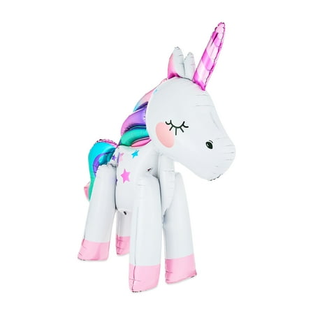 37" Multicolor Standing Air-Filled Unicorn Foil Balloon, by Way To Celebrate