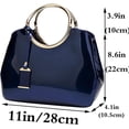 thumbnail image 3 of Glossy Women Handbag Patent Leather Shoulder Bag Shiny Satchel Evening Top Handle Purse Party Tote Crossbody Bag, 3 of 6