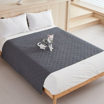 Waterproof Dog Bed Blanket Cover Anti Slip Pet Furniture Protector Washable Large Washable Quilted Mat for Indoor, Dark Grey, 130x200cm
