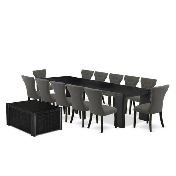 Luxe by East West Furniture 14-piece Dining Room Table Set a Rectangular Kitchen Table with a coffee Table