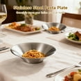 thumbnail image 3 of 4 Pcs Stainless Steel Dinner Plates, 8.3 in, Salad Bowls, Spaghetti Serving Platters, Catering Trays, Metal Camping Plates Set, Drop Resistant & Stackable, 3 of 6