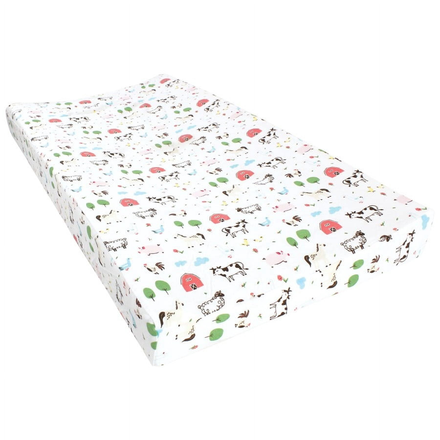 Hudson Baby Infant Girl Cotton Changing Pad Cover, Girl Farm Animals, One Size