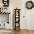 thumbnail image 5 of 7-Tier Wood Shoe Rack, Entryway Shoe Tower,Vertical Shoe Organizer, Wooden Shoe Storage Stand(Rustic Brown), 5 of 8