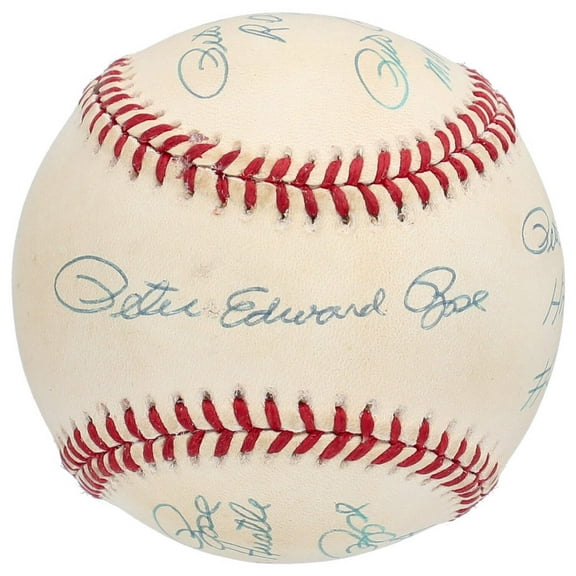 Pete Rose Signed Inscribed STAT Baseball With 6 Signatures! Beckett COA