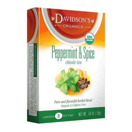 Davidsons Tea Peppermint and Spice, 8-Count Tea Bags (Pack of 12)
