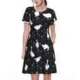 thumbnail image 1 of Disketp Fashionable Goose para Vestido de Manga Corta para Mujeres, Vestidos de Verano para Mujeres, Casual y Holgado para la Playa, 1 of 6