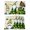 Green Beige, variant on St. Patrick's Day Placemats Set of 8, Green Gnomes Shamrock Gold Coin Wood Grain Placemats for Dining Table, Place Mats for Kitchen Tabletop, Waterproof Wipeable Dining Table Mats Set