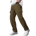 thumbnail image 7 of JTieacloth Men's Cargo Pants Workout Outdoor Loose Straight Leg Pocket Casual Comfortable Durable Stretchable Utility Style Casual Cargo Pants Yellow, 7 of 7
