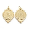 thumbnail image 2 of 10 pc Ion Plating(IP) 304 Stainless Steel Pendants with Jump Rings Oval with Virgin Mary Golden 25x18.5x2mm Hole: 4.5mm, 2 of 3