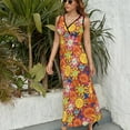 thumbnail image 6 of It's A Small World Flowers Dress Fashion Boho Beach Long Dresses Female Party Printed Maxi Dress, 6 of 9