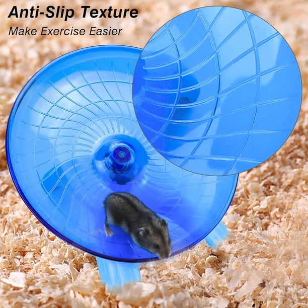 Rueda De Ejercicio Para Hámster 14 Cm - Silenciosa, Ajustable, Azul, Ideal Para Mascotas Pequeñas
