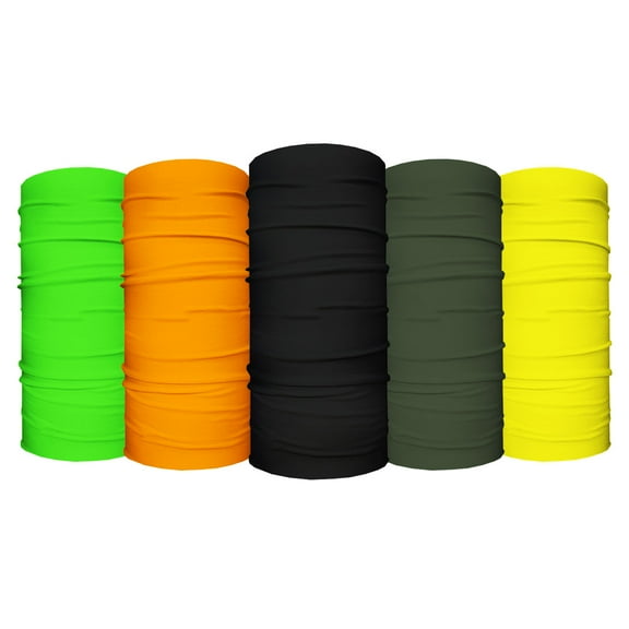 SA Work UV Face Shield 5 Pack: Multipurpose Neck Gaiter, Balaclava, Elastic Face Mask for Men and Women