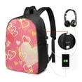 thumbnail image 3 of YFYANG 17" Laptop Backpack, Pink Romantic Love Fashion Travel Work Backpack with USB and Headphone Cable Interface for Men and Women, 3 of 8