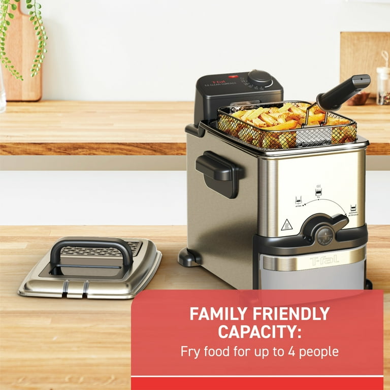 T-fal Ultimate EZ Clean Stainless Steel Deep Fryer with Basket, 1.8 L Oil, 1.7 Lbs Capacity, Silver T-fal Ultimate EZ Clean Stainless Steel Deep Fryer with Basket, 1.8 L Oil, 1.7 Lbs Capacity, Silver