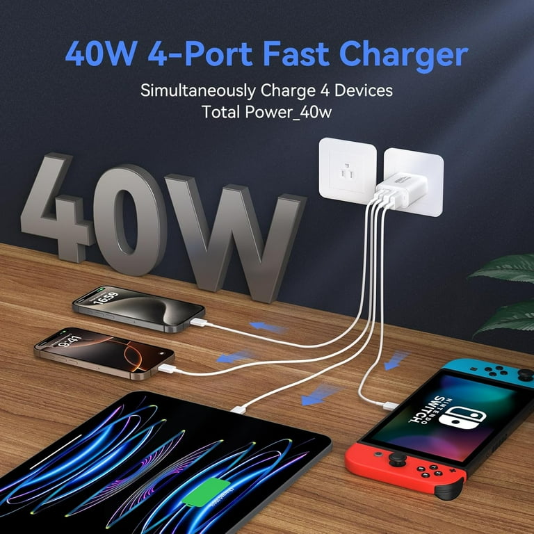 Meromore 40W 4-Port USB-C & USB-A Wall Charger photo 7