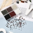 thumbnail image 6 of 4500pcs 6 style 12/0 Glass Seed Beads Silver Lined & Opaque Colours Round Hole Beads Gray 2mm Hole: 1mm 750pcs/style, 6 of 8
