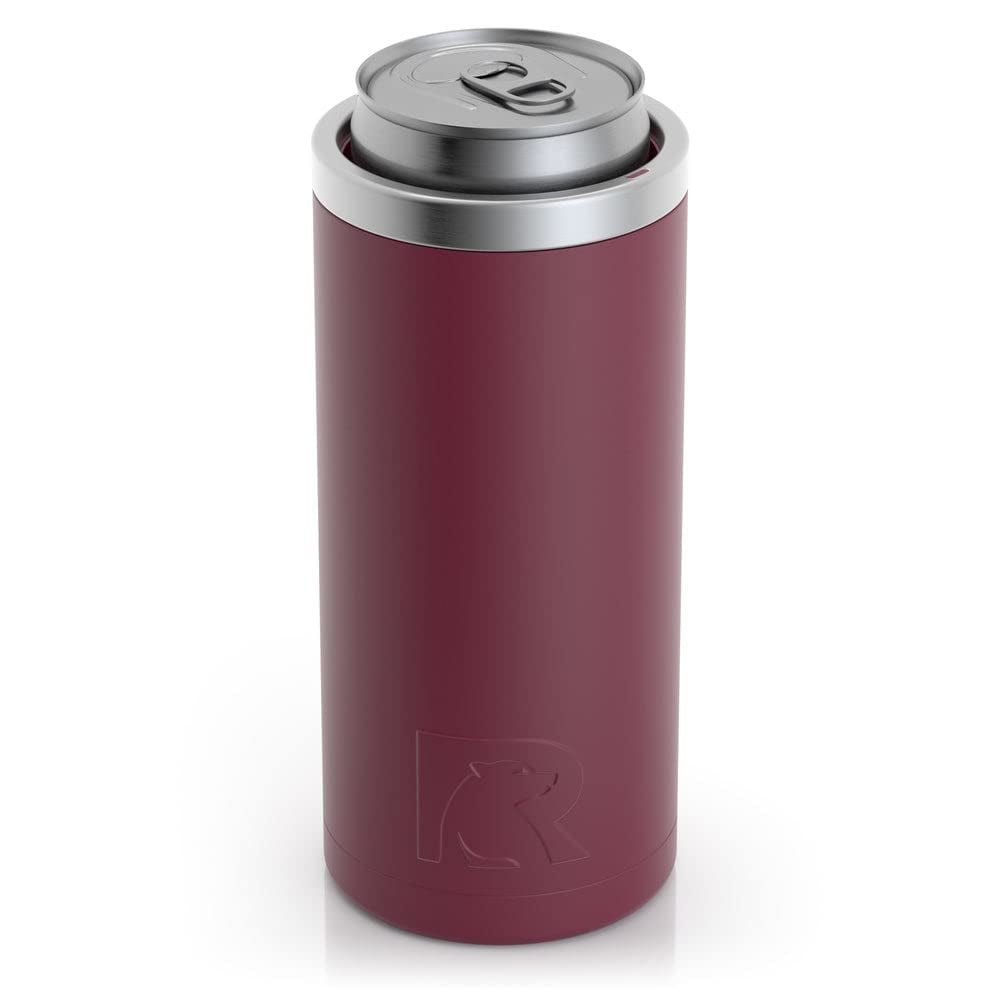 RTIC Skinny Can Cooler, Fits all 12oz Slim Cans, Chalk, Insulated Stainless  Steel, Sweat-Proof, Keeps Cold Longer, Maroon 