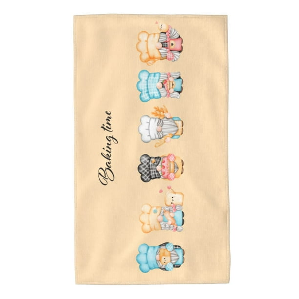 Balery Little Chef Gnome Toalla de Microfibra Premium con Estampado – 27.5x16 pulgadas, Alta Absorción, Suave y Aterciopelada, Secado Rápido