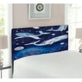 thumbnail image 2 of Zodiac Headboard, Space Image with Whales of Universe Theme Planetary Angles Print, Upholstered Decorative Metal Bed Headboard with Memory Foam, Twin Size, Blue Grey, by Ambesonne, 2 of 4