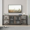 thumbnail image 2 of HOSSLLY TV Stand for 65+ Inch TV, Industrial Entertainment Center TV Media Console Table, Farmhouse TV Stand with Storage and Mesh Door, TV Console Cabinet Furniture for Living Room, Rustic Oak, 2 of 9