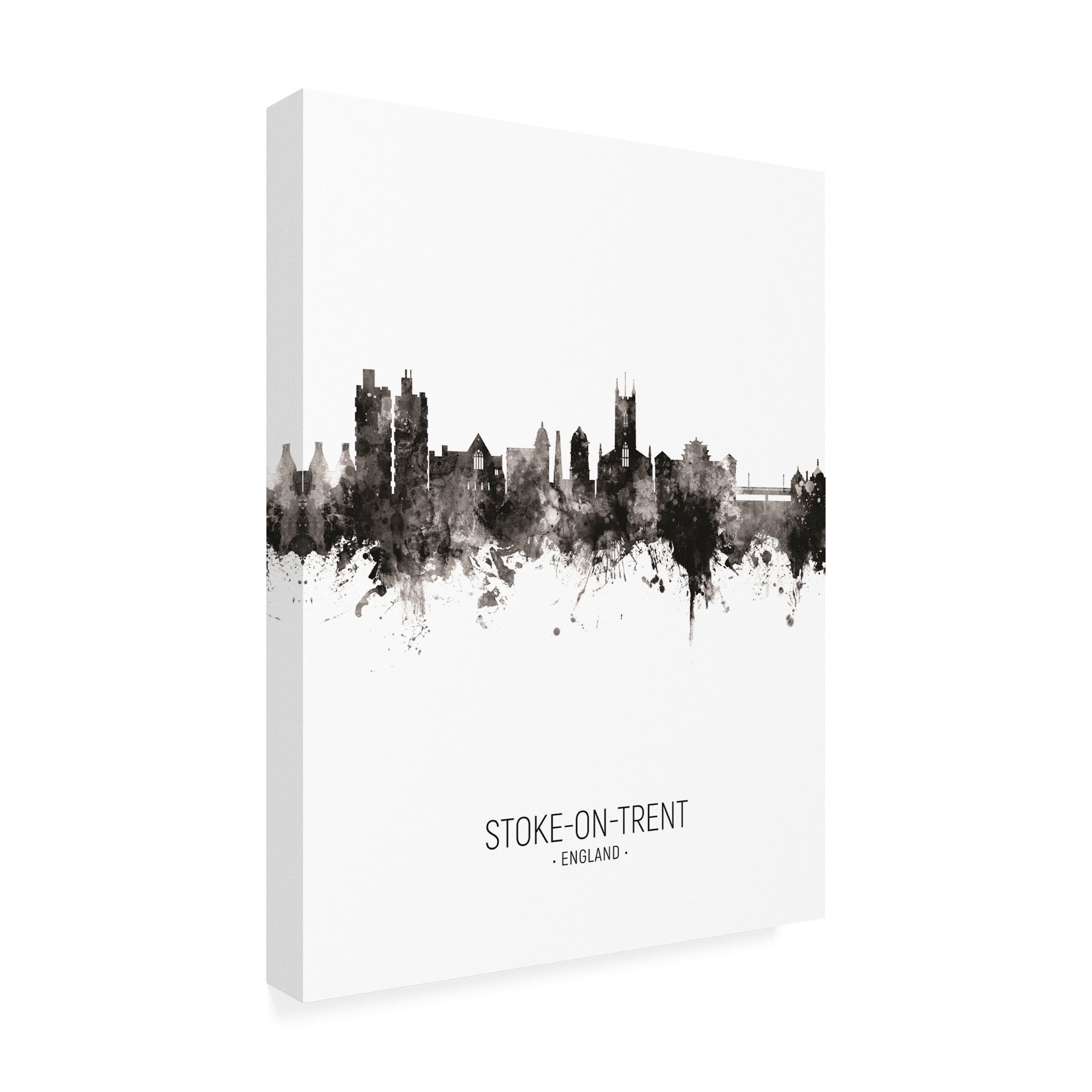 Trademark Fine Art 'Stoke-on-Trent England Skyline Portrait II' Canvas Art by Michael Tompsett