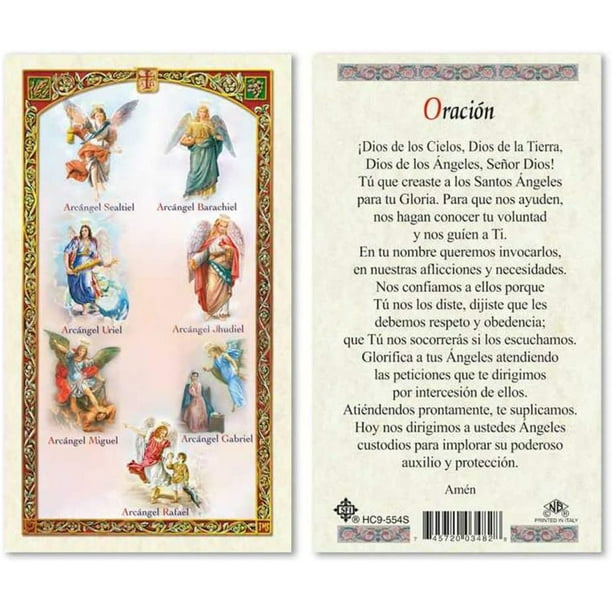 Oracion a Los 7 Arcangeles Laminated Prayer Cards - Pack of 25- in Spanish Espanol Oracion a Los 7 Arcangeles Laminated Prayer Cards - Pack of 25- in Spanish Espanol