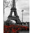 thumbnail image 3 of Navas, Emily 12x14 Black Modern Framed Museum Art Print Titled - Eiffel Tower with Red Pop, 3 of 5