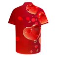thumbnail image 3 of guisaled Mens Valentines Day Shirts Hawaiian Shirt Cute Heart Print Loose-Fit Short Sleeve Button Down Beach Casual Shirts, 3 of 5