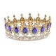thumbnail image 1 of Tiaras de diamantes de imitación con corona de rey y reina, accesorios para el cabello chapados en oro, tocado Azul, 1 of 9
