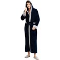 thumbnail image 1 of Artfasion Mens Long Bathrobe with Hood Warm Soft Shawl Collar Plush Spa Robe, 1 of 6