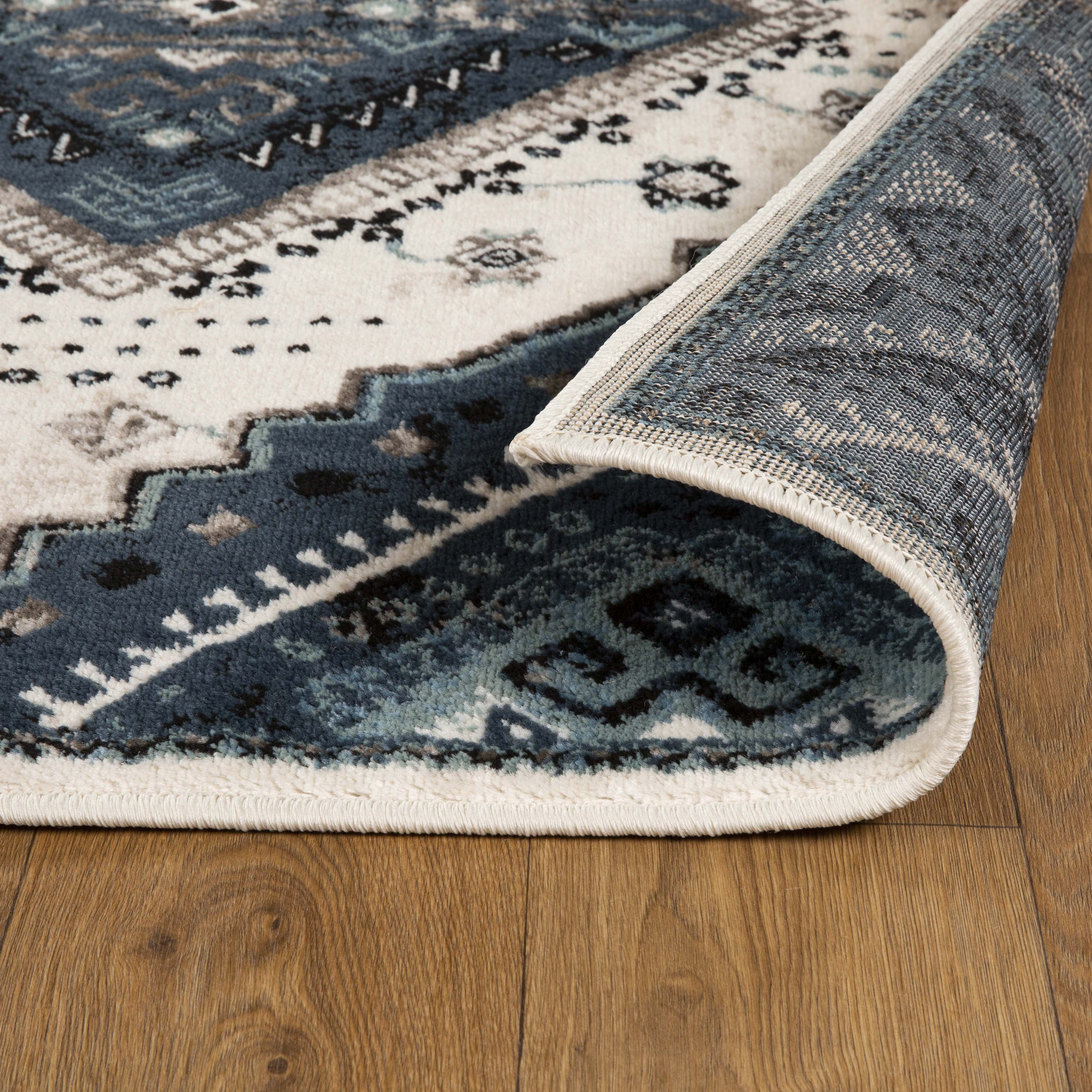 Superior Poway Geometric Indoor Area Rug, 8' x 10', White-Navy