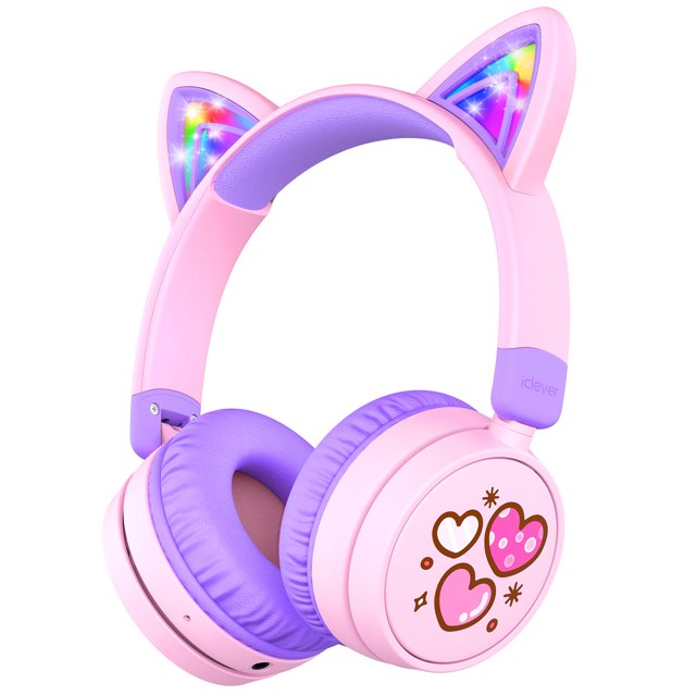 Auriculares inalámbricos Bluetooth para niños iClever Light Up Cat Ear