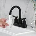 thumbnail image 3 of WOWOW 4 in. Centerset Double Handle High Arc Bathroom Faucet with Pop Up Drain and Water Supply Hoses, 3 of 8